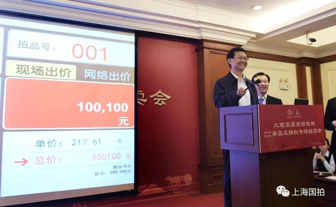 “精准扶贫”新模式 大理漾濞22棵百年古核桃树采摘权在沪成功拍卖