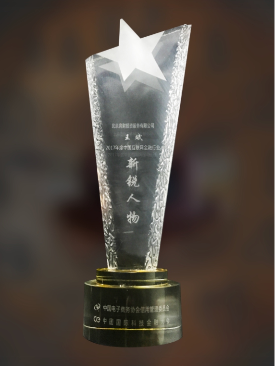 宏财网CEO王斌获2017年度中国互金行业新锐人物奖
